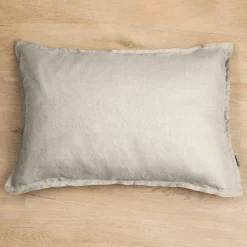 Taie d'oreiller rectangulaire lin lavé (50 x 70 cm) Louise Beige