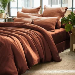 Taie d'oreiller rectangulaire gaze de coton (50 x 70 cm) Gaïa Terracotta