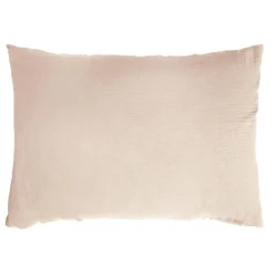 Taie d'oreiller rectangulaire gaze de coton (50 x 70 cm) Gaïa Rose poudré