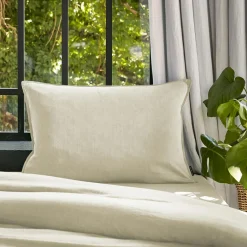 Taie d'oreiller rectangulaire lyocell Tencel™ lavé (50 x 80 cm) Olivia Beige pampa