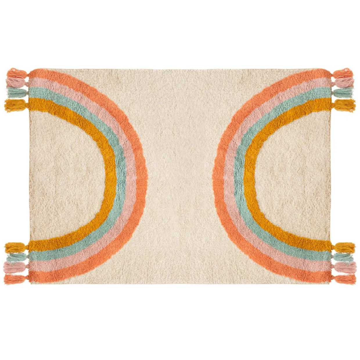 Tapis coton enfant (150 x 100 cm) Arc en ciel Multicolore