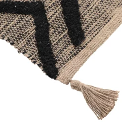 Tapis coton et jute (45 x 90 cm) Lagos Noir