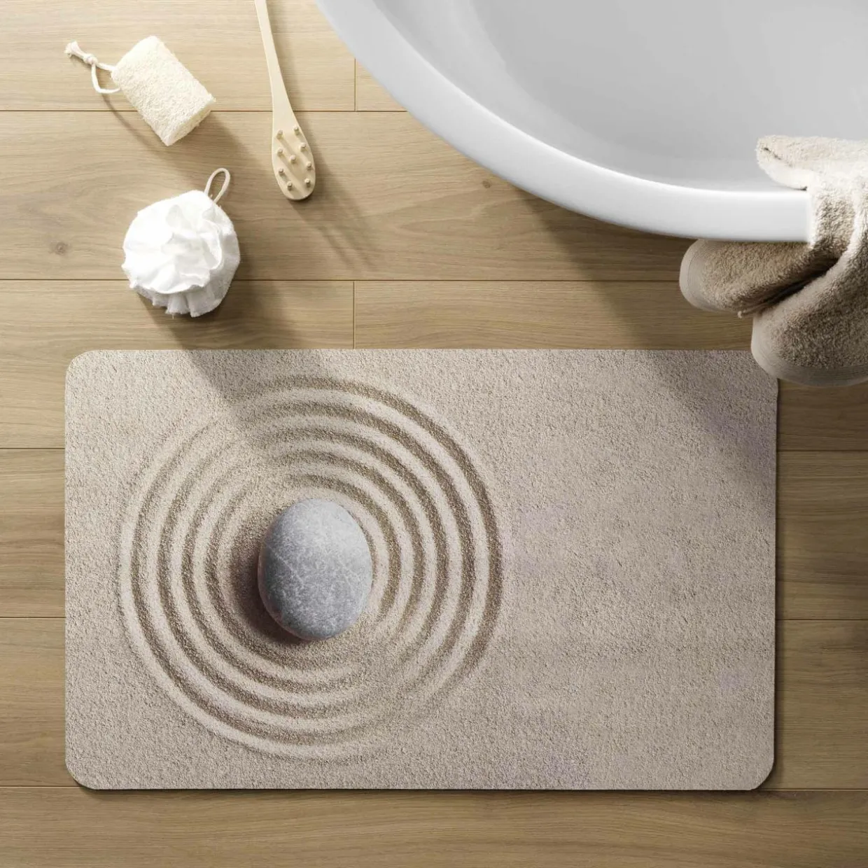 Tapis de bain antidérapant (50 x 80 cm) Serena Marron
