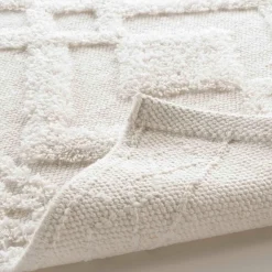 Tapis de bain coton (50 x 80 cm) Gladis Blanc