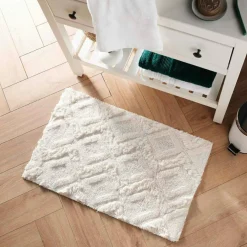 Tapis de bain coton (50 x 80 cm) Ikatis Blanc