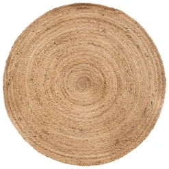 Tapis de salon jute rond (80 cm) Domy Beige