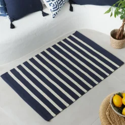 Tapis de salon coton (60 x 90 cm) Calvi Bleu marine