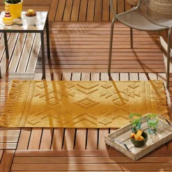 Tapis de salon coton (60 x 90 cm) Cilaos Jaune safran