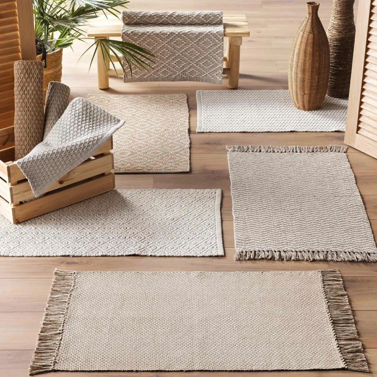 Tapis de salon coton (50 x 80 cm) Alivia Beige