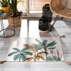 Tapis de salon coton (60 x 90 cm) Balinesia Vert