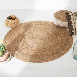 Tapis de salon jute rond (120 cm) Gio Beige