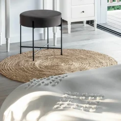 Tapis de salon jute rond (120 cm) Gio Beige