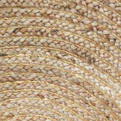 Tapis de salon jute rond (80 cm) Lurex Cosy Beige