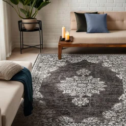 Tapis de salon rectangulaire jacquard (160 x 230 cm) Sana Gris