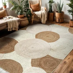 Tapis de salon rectangulaire jute tressée main (200x300 cm) Reina Beige