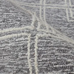 Tapis de salon rectangulaire laine tuftée (160 x 230 cm) Yutoo Gris