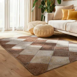 Tapis de salon rectangulaire jute tressée main (140 x 200 cm) Advay Beige