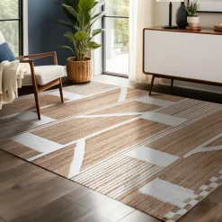 Tapis de salon rectangulaire jute (140 x 200 cm) Paris Beige