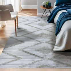 Tapis de salon rectangulaire matière recyclée tuftée (140 x 200 cm) Kaito Ivoire