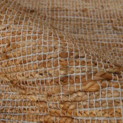 Tapis de salon rectangulaire jute et coton tissé main (140 x 200 cm) Jaya Marron