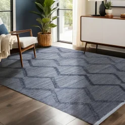 Tapis de salon rectangulaire matière recyclée tuftée (160 x 230 cm) Noori Gris