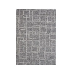 Tapis de salon rectangulaire laine tuftée (140 x 200 cm) Yutoo Gris