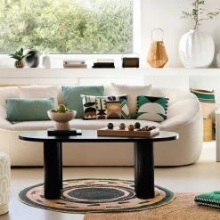 Tapis de salon rond jute (120 cm) Mala Beige