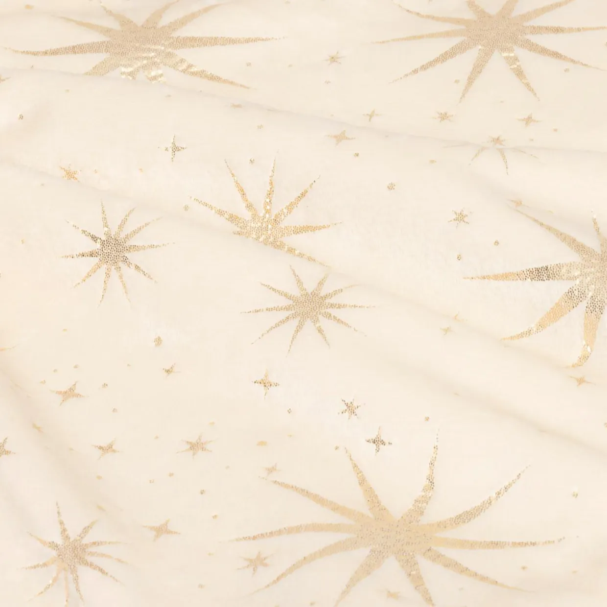 Tapis de sapin (D90 cm) Étoiles Célestes Ivoire et doré