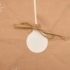 Tapis de sapin en jute (D90 cm) Lutin et Père Noël Multicolore