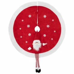 Tapis de sapin rond (D90 cm) Père Noël rigolo