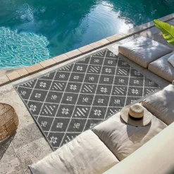 Tapis d'extérieur rectangulaire (180 x 120 cm) Inca Gris