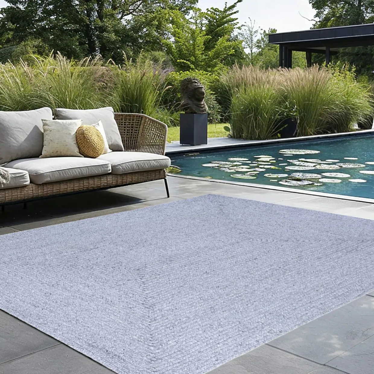 Tapis d'extérieur rectangulaire (160 x 230 cm) Pablo Noir cendré