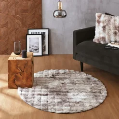 Tapis fausse fourrure (120 cm) Toronto Taupe