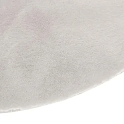 Tapis rond fausse fourrure (80 cm) Jona Ivoire