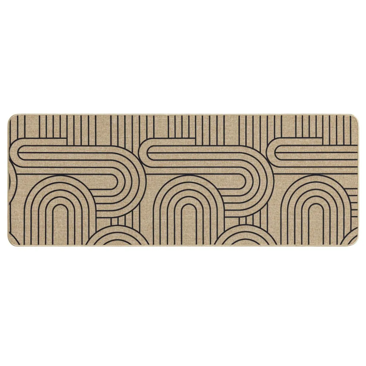 Tapis tissé antidérapant (45 x 120 cm) Modul Noir
