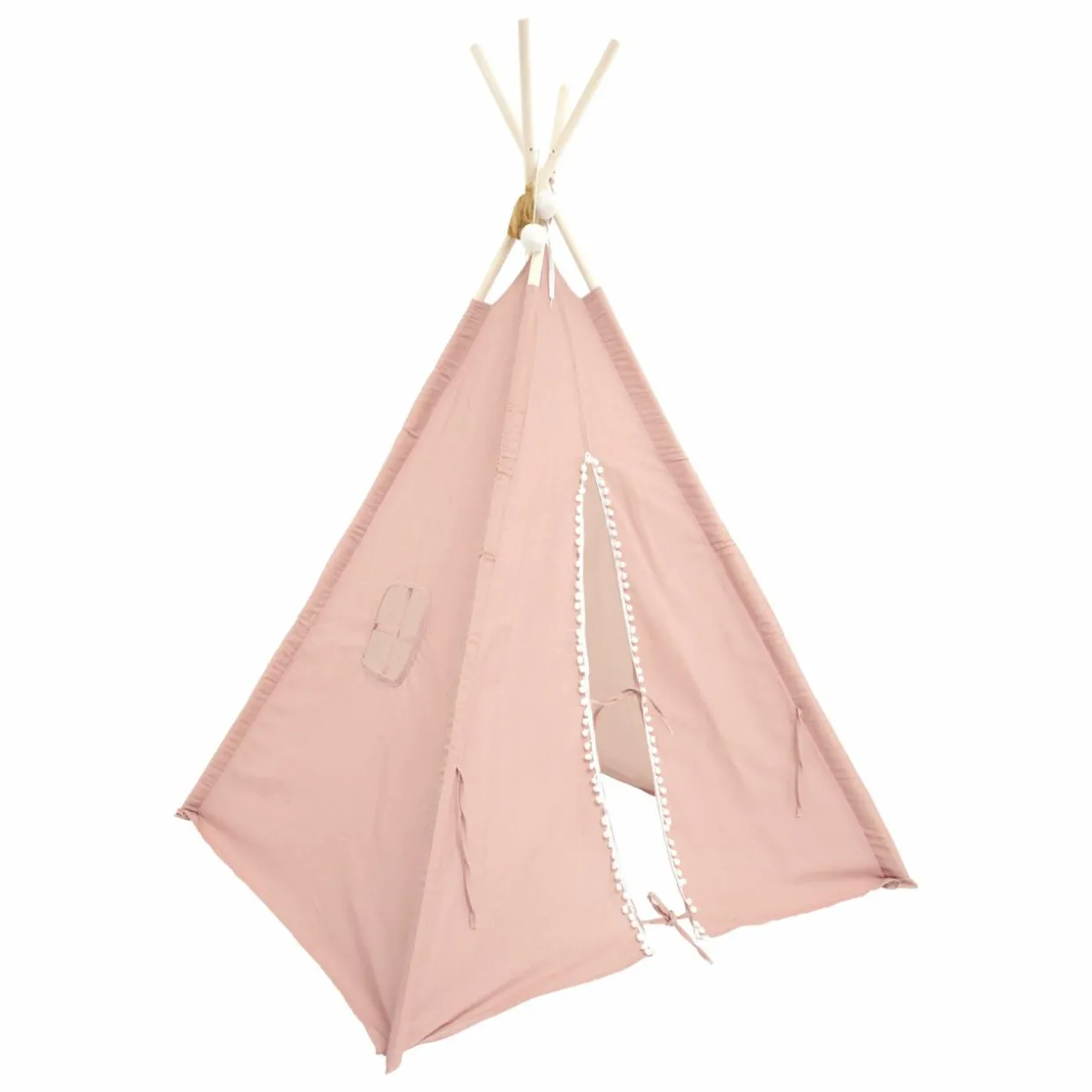 Tipi enfant bois et tissu (H160 cm) Wapi Rose