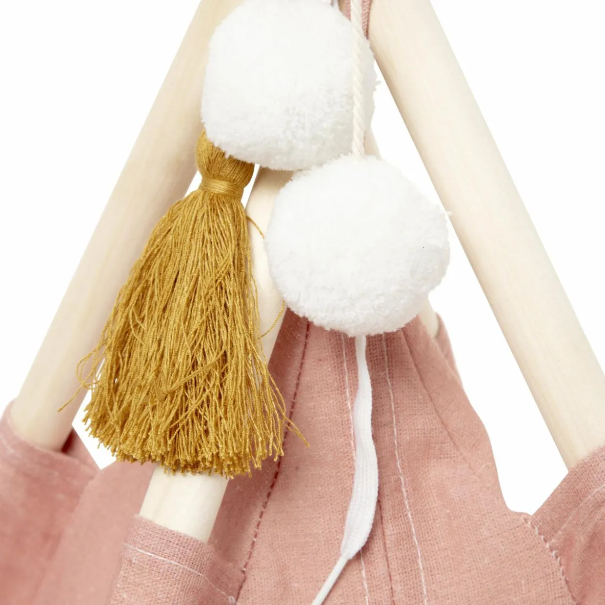 Tipi enfant bois et tissu (H160 cm) Wapi Rose