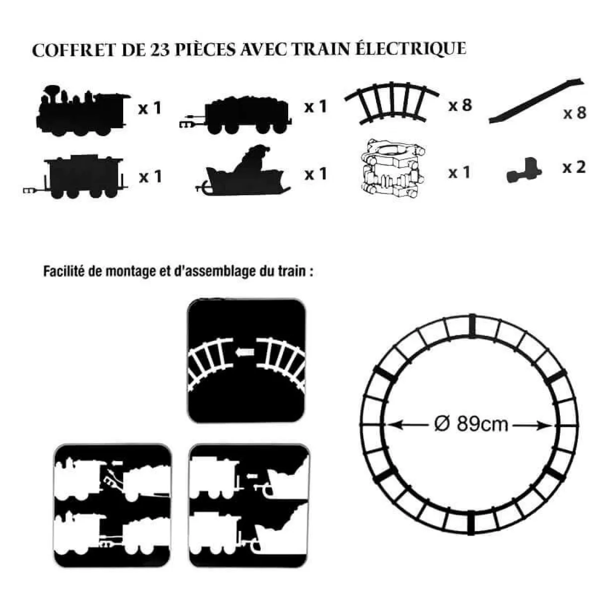 Train électrique à piles (D89 cm) pour sapin Montparnasse