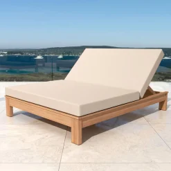 Transat double en bois d'acacia Bornéo Sable