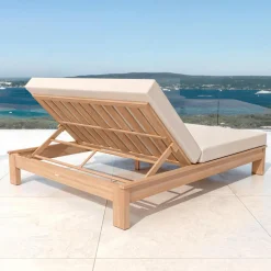 Transat double en bois d'acacia Bornéo Sable