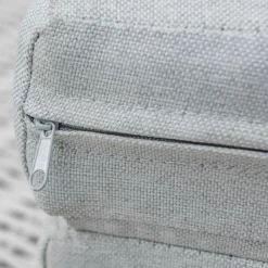 Transat double en résine tressée - Canapé de jardin Calvi Blanc et gris clair