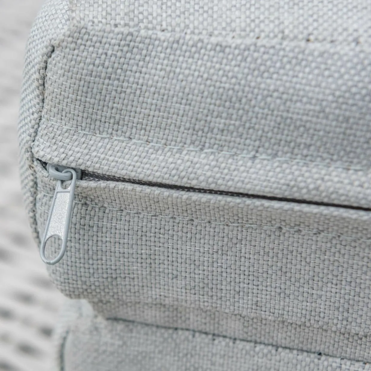 Transat double en résine tressée - Canapé de jardin Calvi Blanc et gris clair