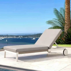 Transat en aluminium Amalfi Blanc et taupe