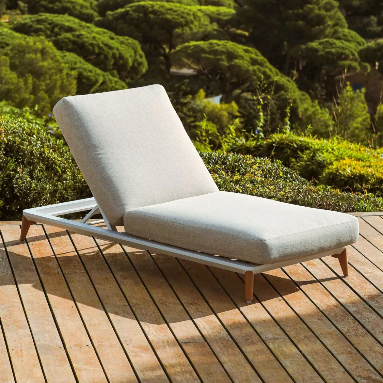 Transat en aluminium Monte Carlo Blanc et taupe