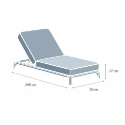 Transat en aluminium Monte Carlo Blanc et taupe