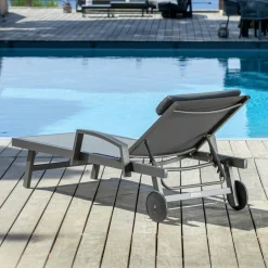 Transat en aluminium Pirae Gris anthracite