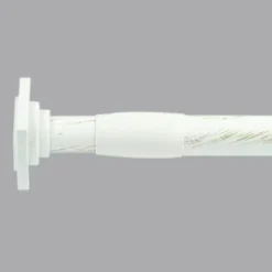 Tringle autobloquante extensible (L110 - L200 cm / D22 mm) Carré Blanc