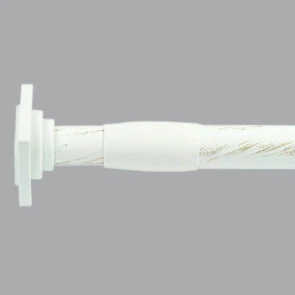 Tringle autobloquante extensible (L110 - L200 cm / D22 mm) Carré Blanc