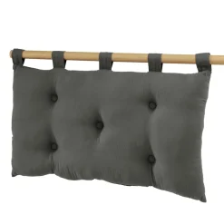 Tête de lit coussin gaze de coton (80 x 50 cm) Gaïa Gris granit