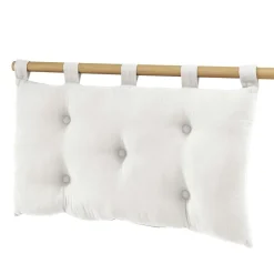 Tête de lit coussin gaze de coton (80 x 50 cm) Gaïa Blanc chantilly